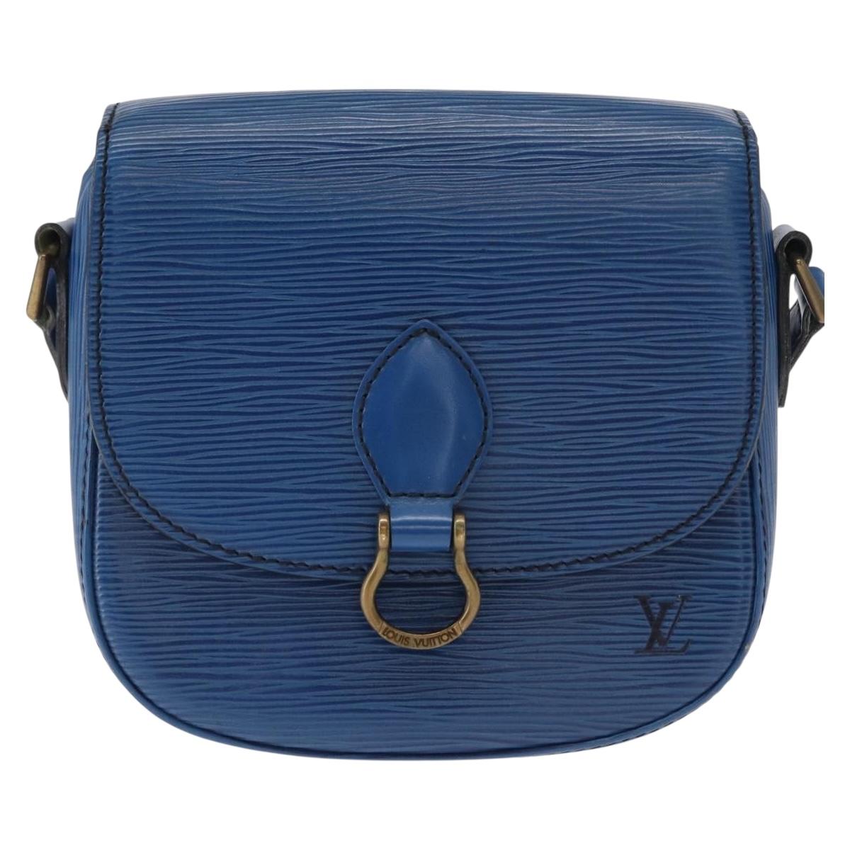 LOUIS VUITTON Epi Saint Cloud PM Shoulder Bag Blue M52195 LV Auth BA8480