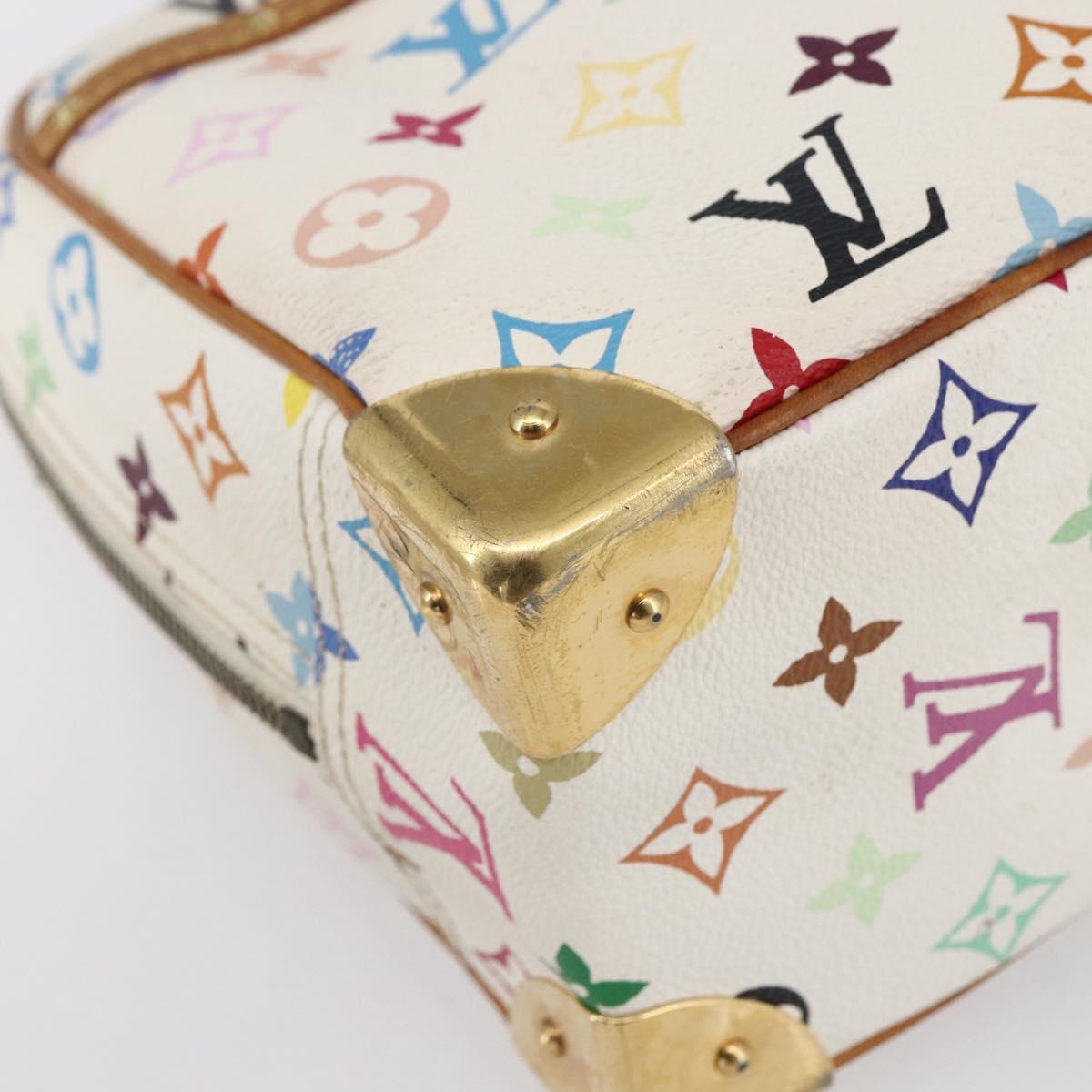 LOUIS VUITTON Monogram Multicolor Trouville Hand Bag White M92663 LV Auth BA8483