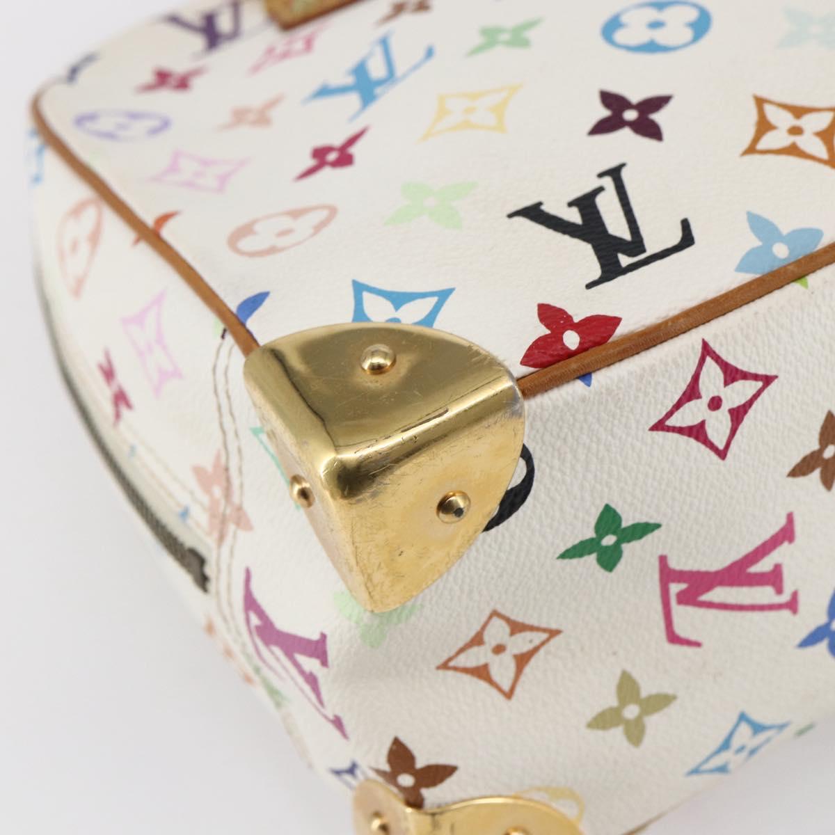 LOUIS VUITTON Monogram Multicolor Trouville Hand Bag White M92663 LV Auth BA8483