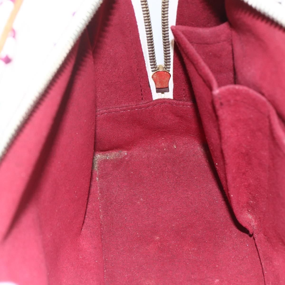 LOUIS VUITTON Monogram Multicolor Trouville Hand Bag White M92663 LV Auth BA8483