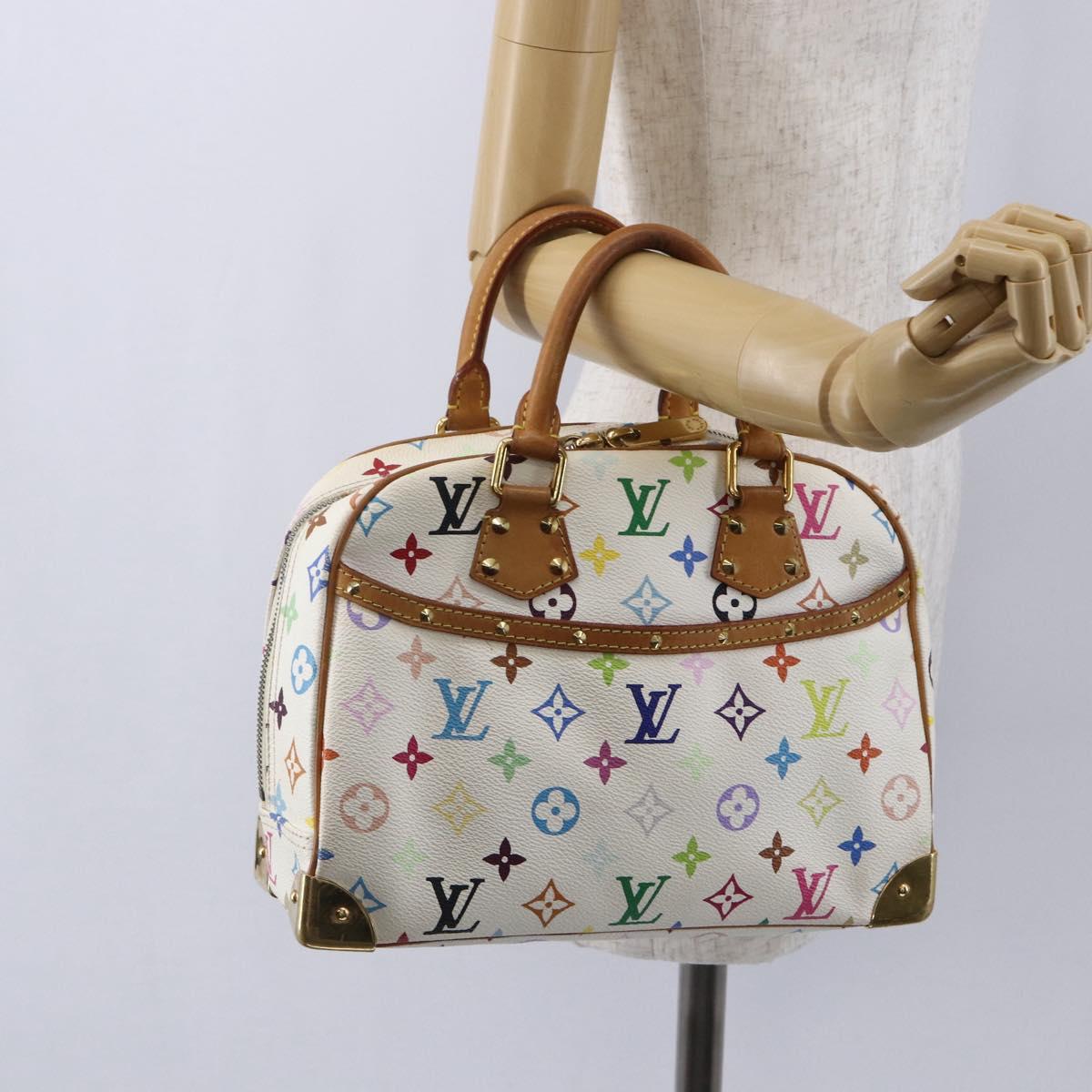 LOUIS VUITTON Monogram Multicolor Trouville Hand Bag White M92663 LV Auth BA8483