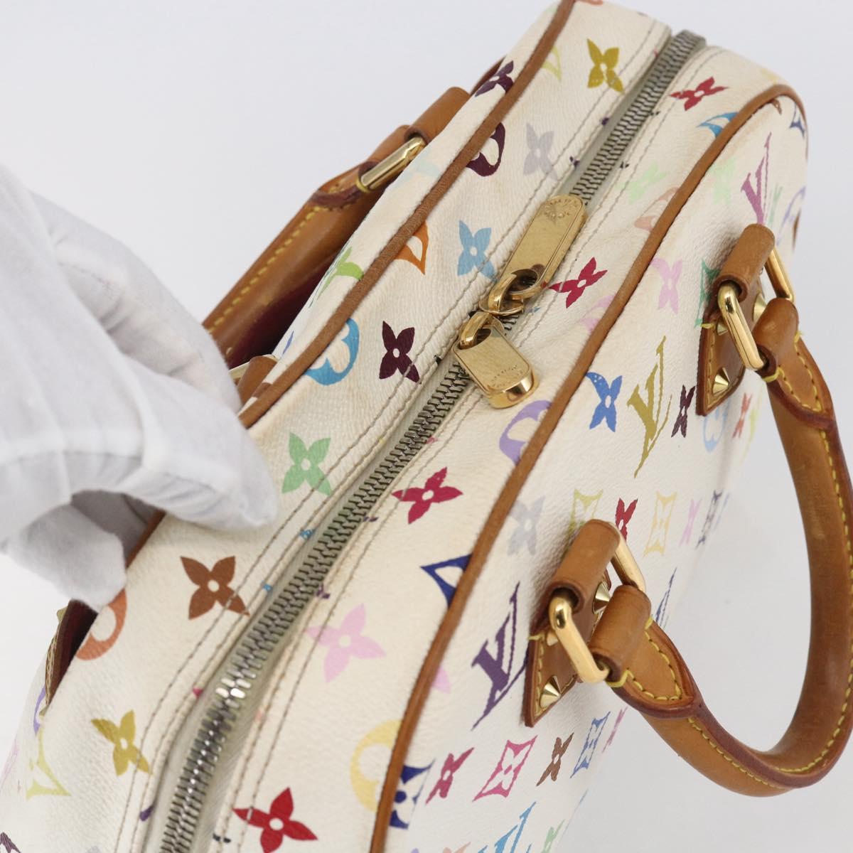 LOUIS VUITTON Monogram Multicolor Trouville Hand Bag White M92663 LV Auth BA8483