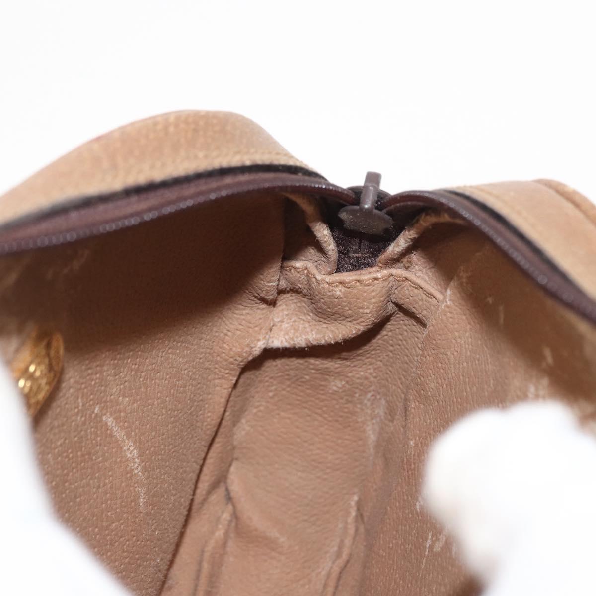 GUCCI GG Plus Supreme Shoulder Bag PVC Beige Gold Auth BA8484