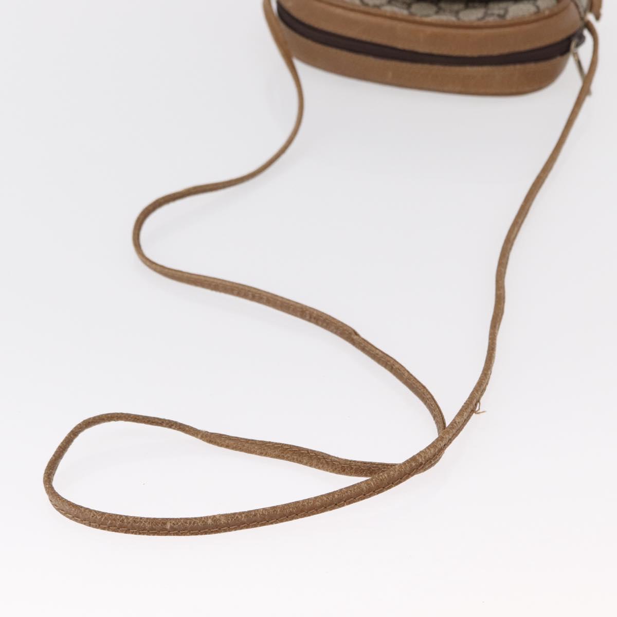 GUCCI GG Plus Supreme Shoulder Bag PVC Beige Gold Auth BA8484