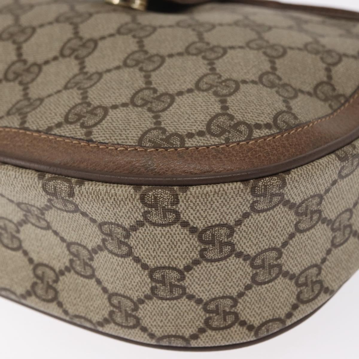 GUCCI GG Supreme Web Sherry Line Bag PVC Beige Gold 10 02 056 Auth BA8485