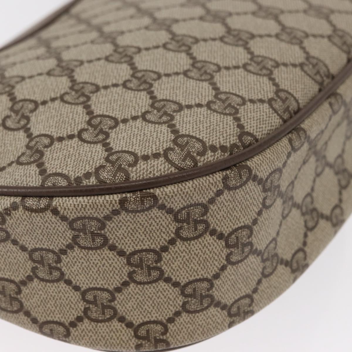 GUCCI GG Supreme Web Sherry Line Bag PVC Beige Gold 10 02 056 Auth BA8485