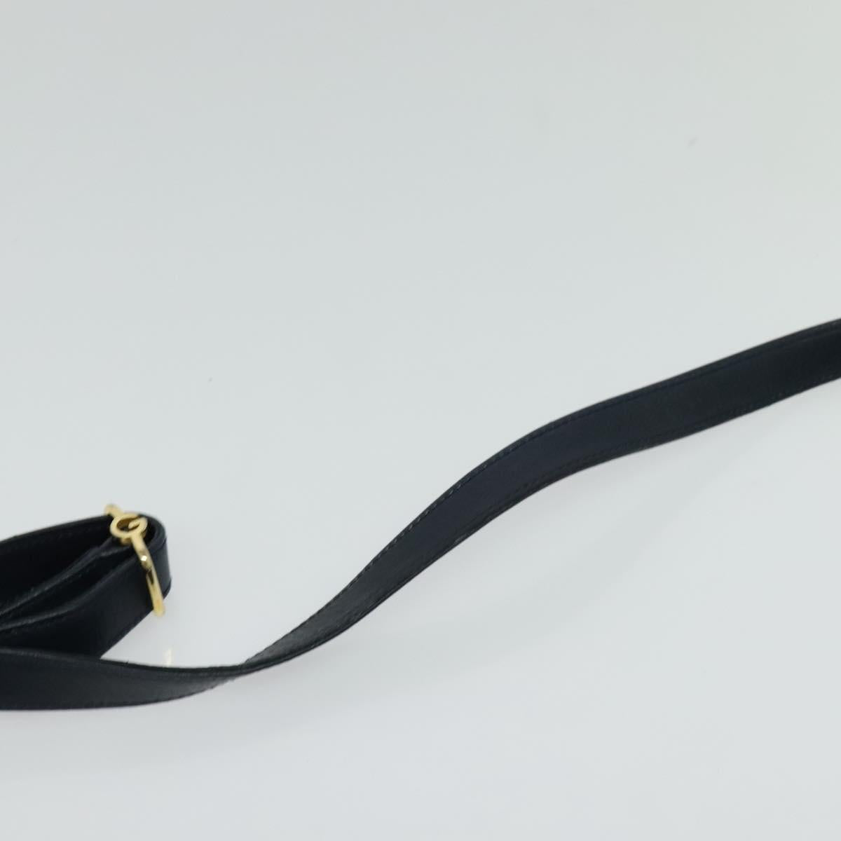 GUCCI Shoulder Bag Leather Navy Auth BA849