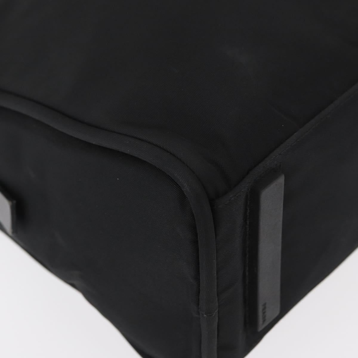 PRADA Hand Bag Nylon Black Silver Auth BA8490