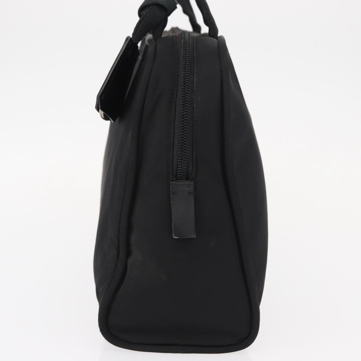 PRADA Hand Bag Nylon Black Silver Auth BA8490