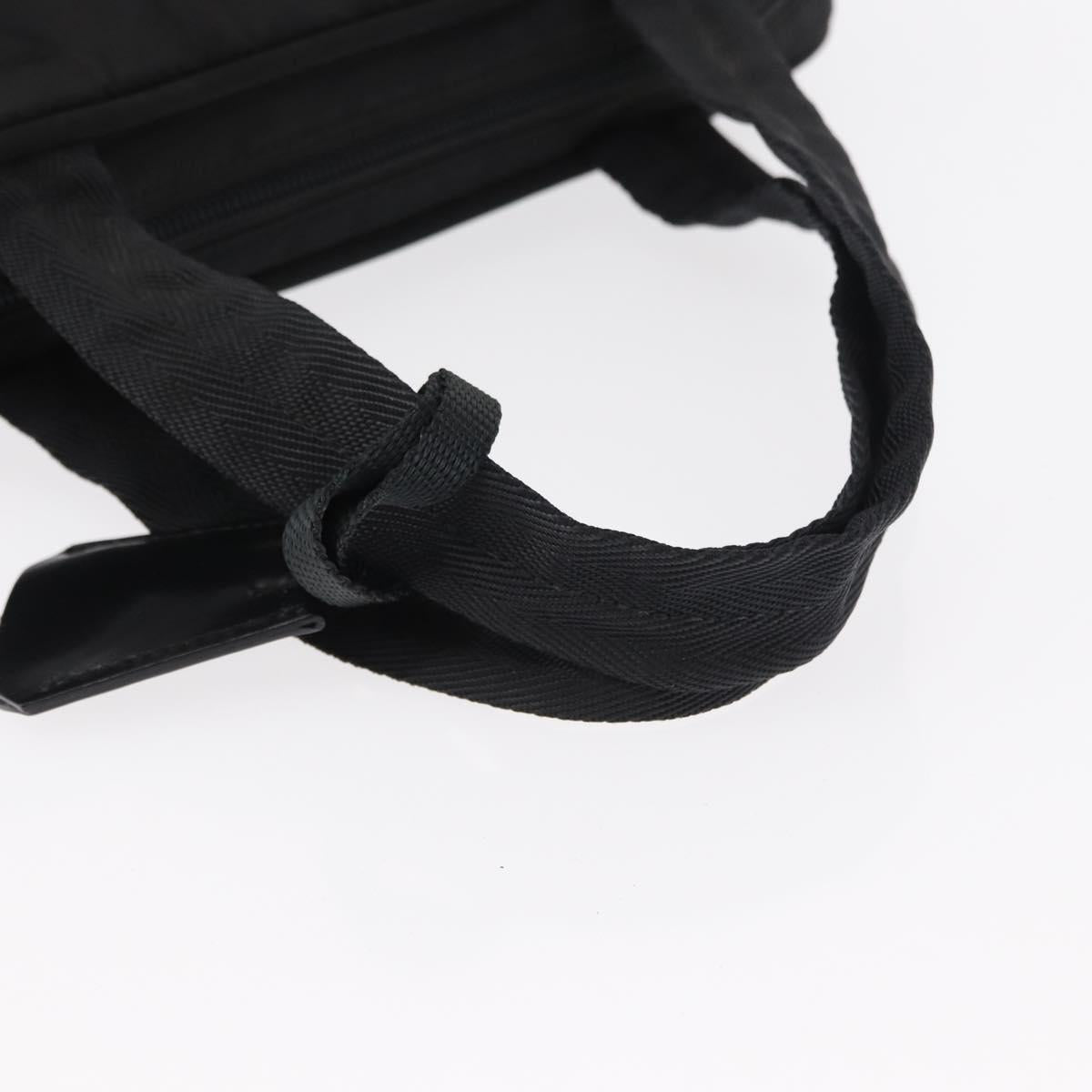 PRADA Hand Bag Nylon Black Silver Auth BA8490