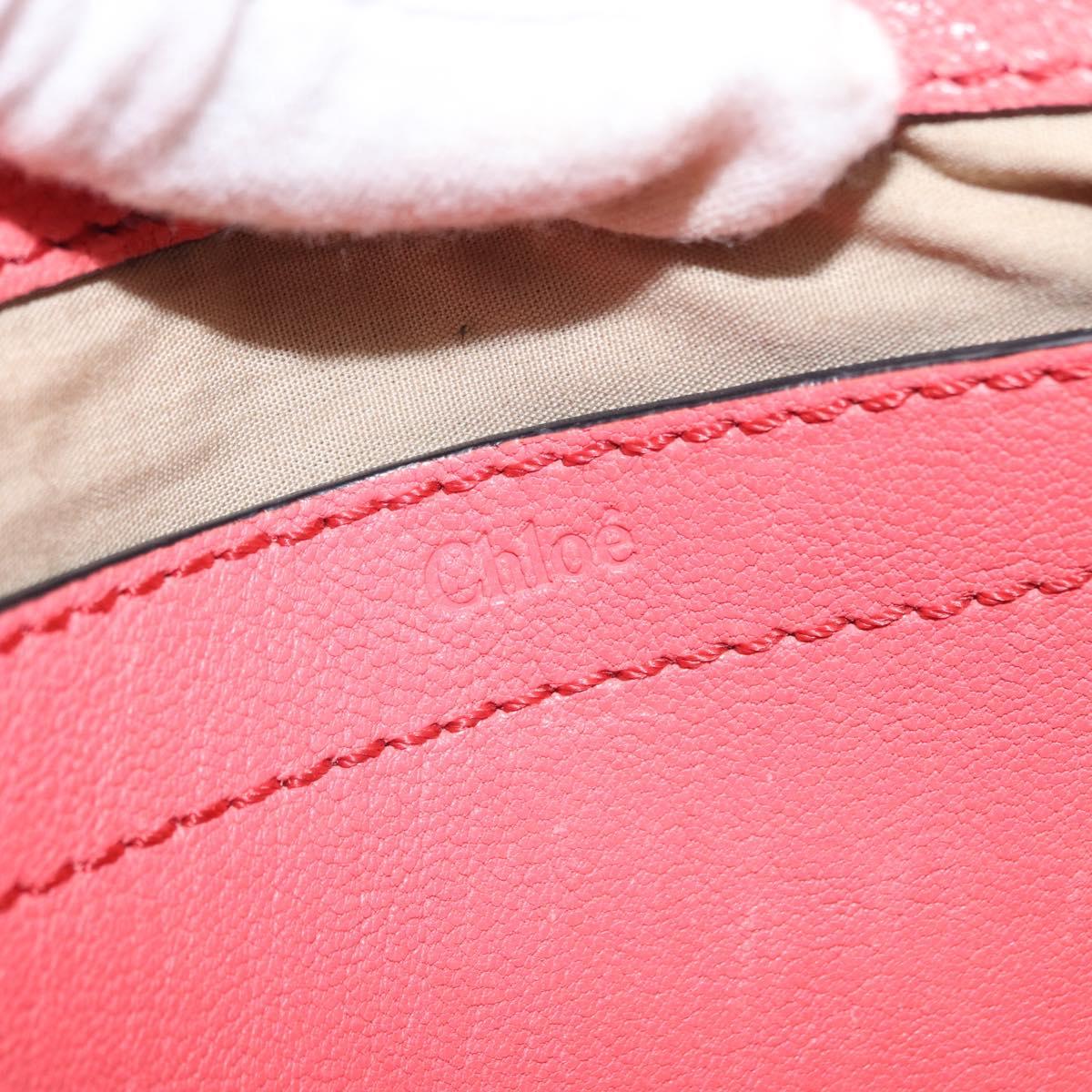 Chloe Elsie Shoulder Bag Leather Pink Gold Auth BA8492