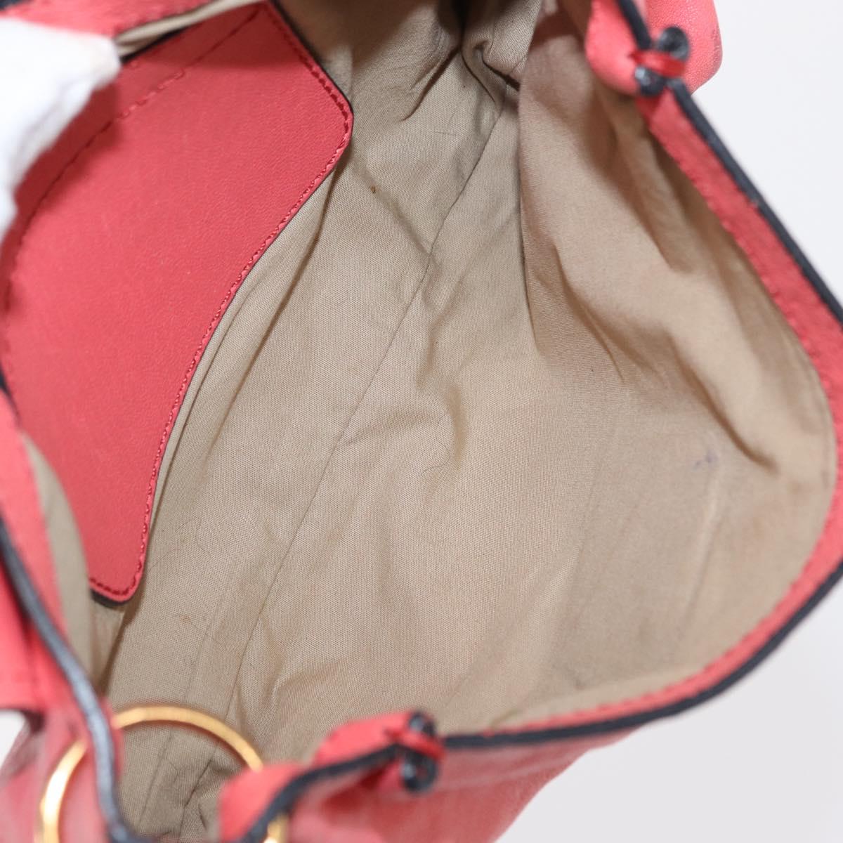 Chloe Elsie Shoulder Bag Leather Pink Gold Auth BA8492