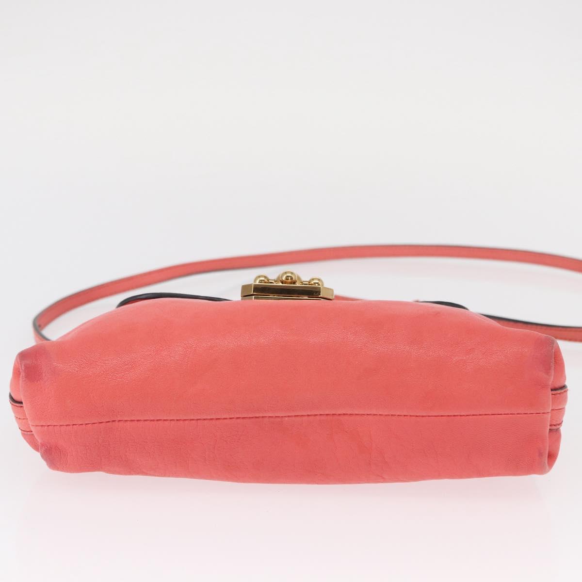 Chloe Elsie Shoulder Bag Leather Pink Gold Auth BA8492