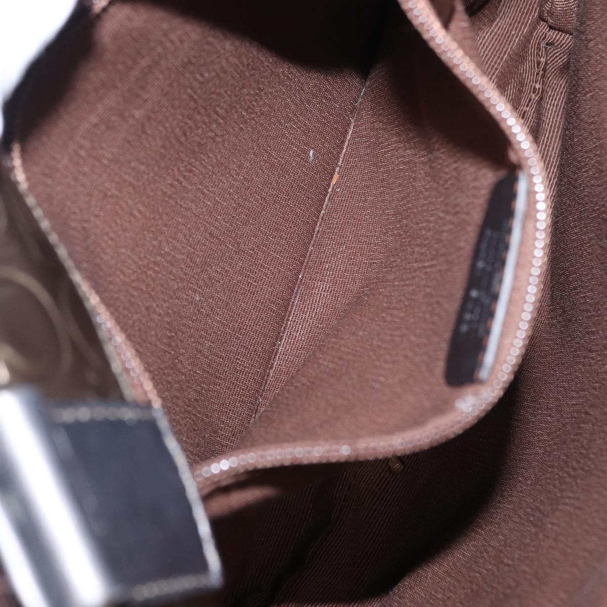 Salvatore Ferragamo Gancini Shoulder Bag Enamel Gold Auth BA8494