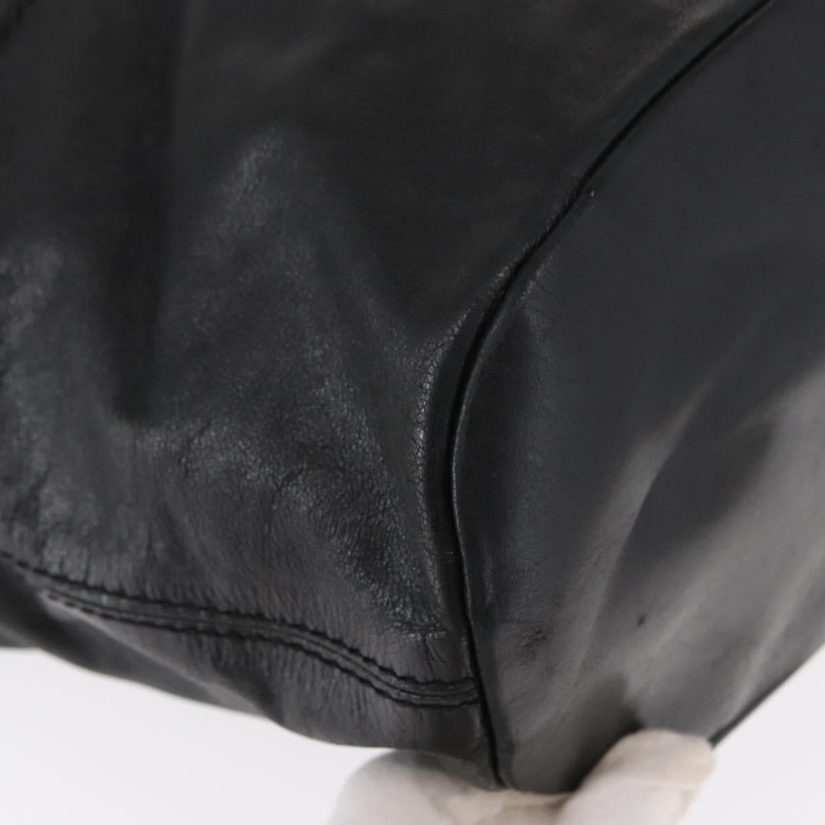 GIVENCHY Nightingale Hand Bag Leather 2way Black Silver Auth BA8495