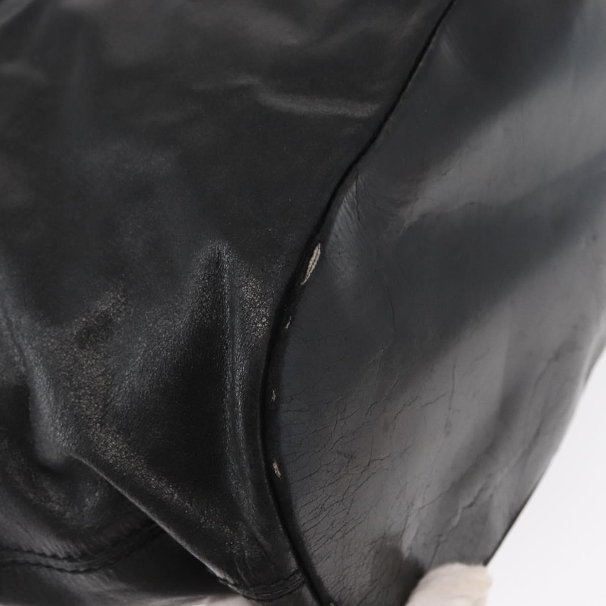 GIVENCHY Nightingale Hand Bag Leather 2way Black Silver Auth BA8495