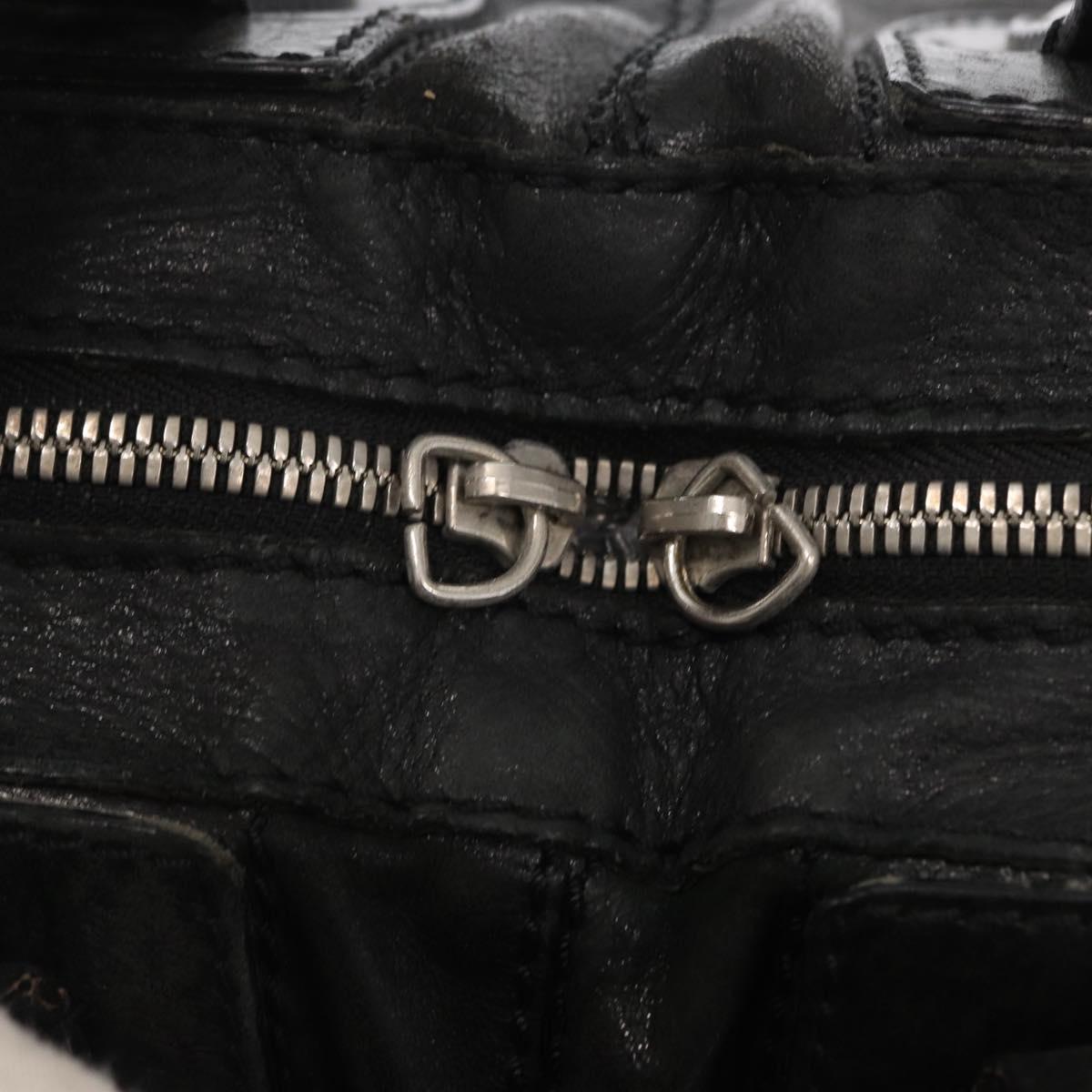 GIVENCHY Nightingale Hand Bag Leather 2way Black Silver Auth BA8495