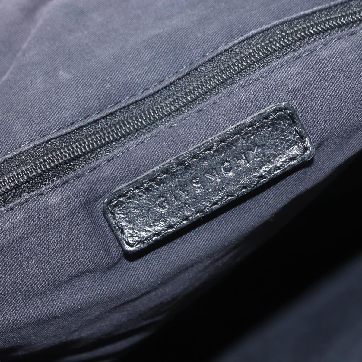 GIVENCHY Nightingale Hand Bag Leather 2way Black Silver Auth BA8495