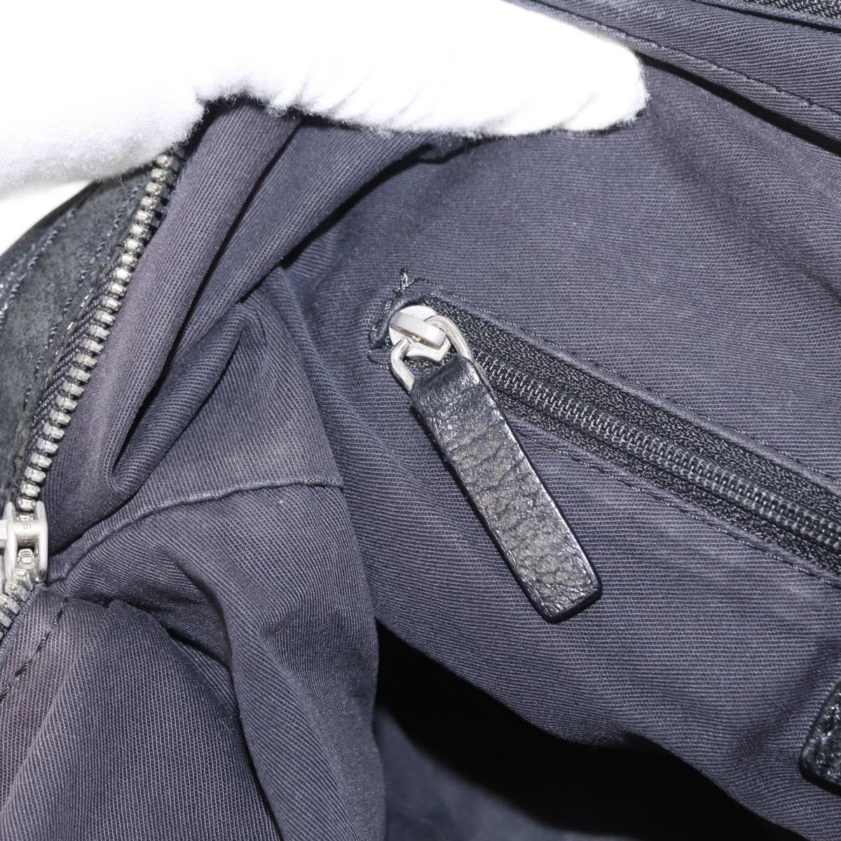 GIVENCHY Nightingale Hand Bag Leather 2way Black Silver Auth BA8495