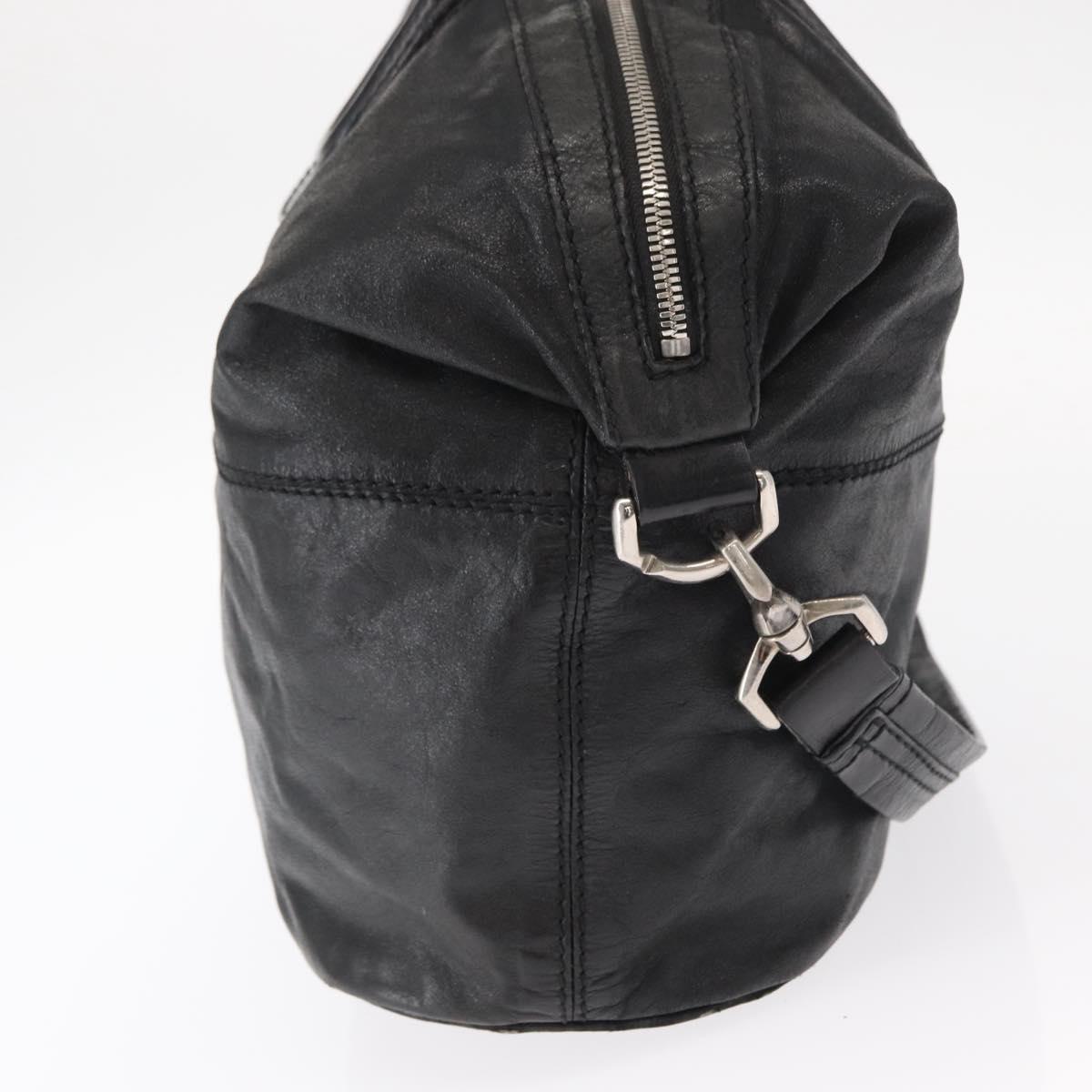 GIVENCHY Nightingale Hand Bag Leather 2way Black Silver Auth BA8495