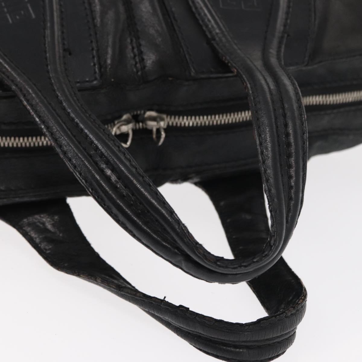 GIVENCHY Nightingale Hand Bag Leather 2way Black Silver Auth BA8495