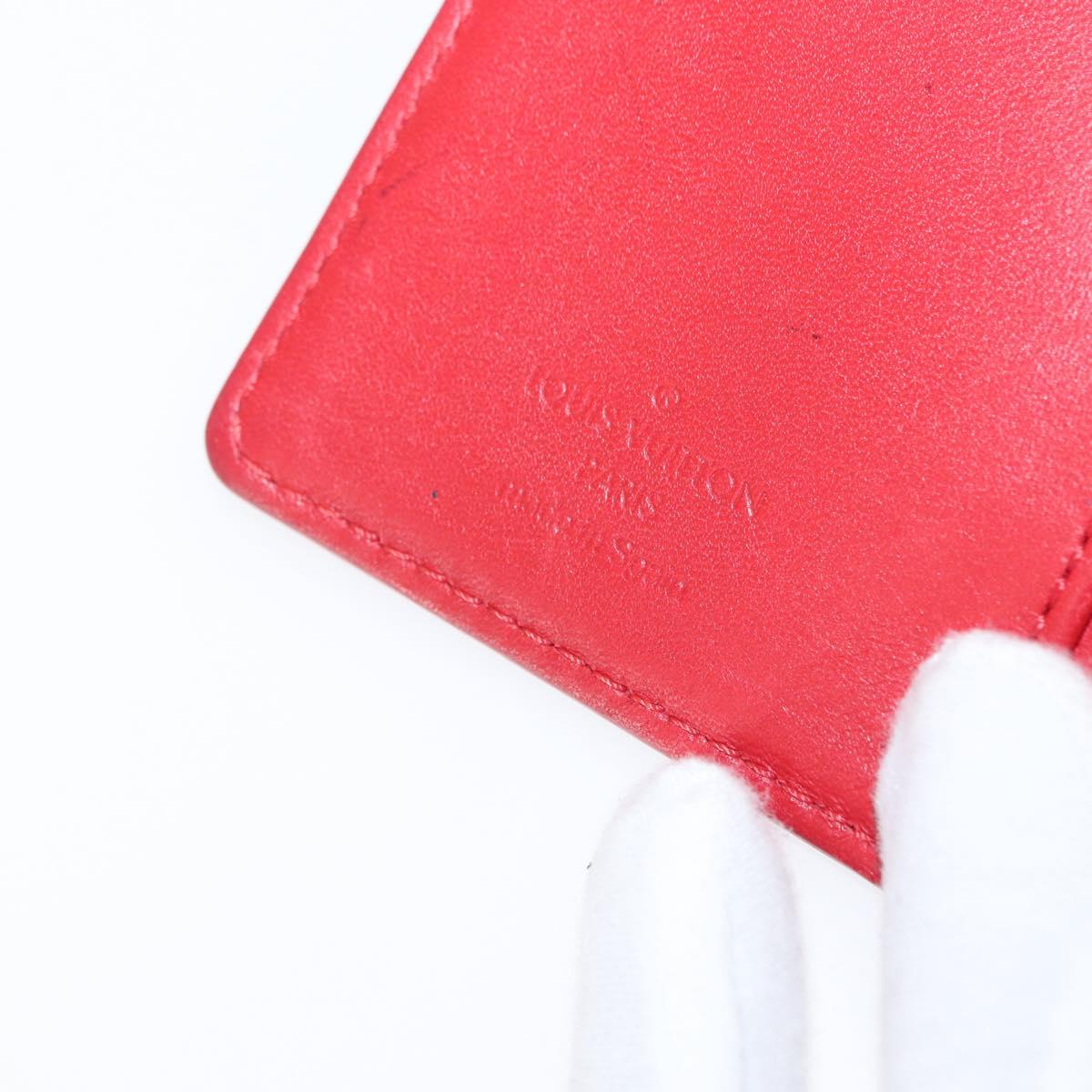 LOUIS VUITTON Monogram Vernis Agenda PM Day Planner Cover Red R21016 Auth BA8518