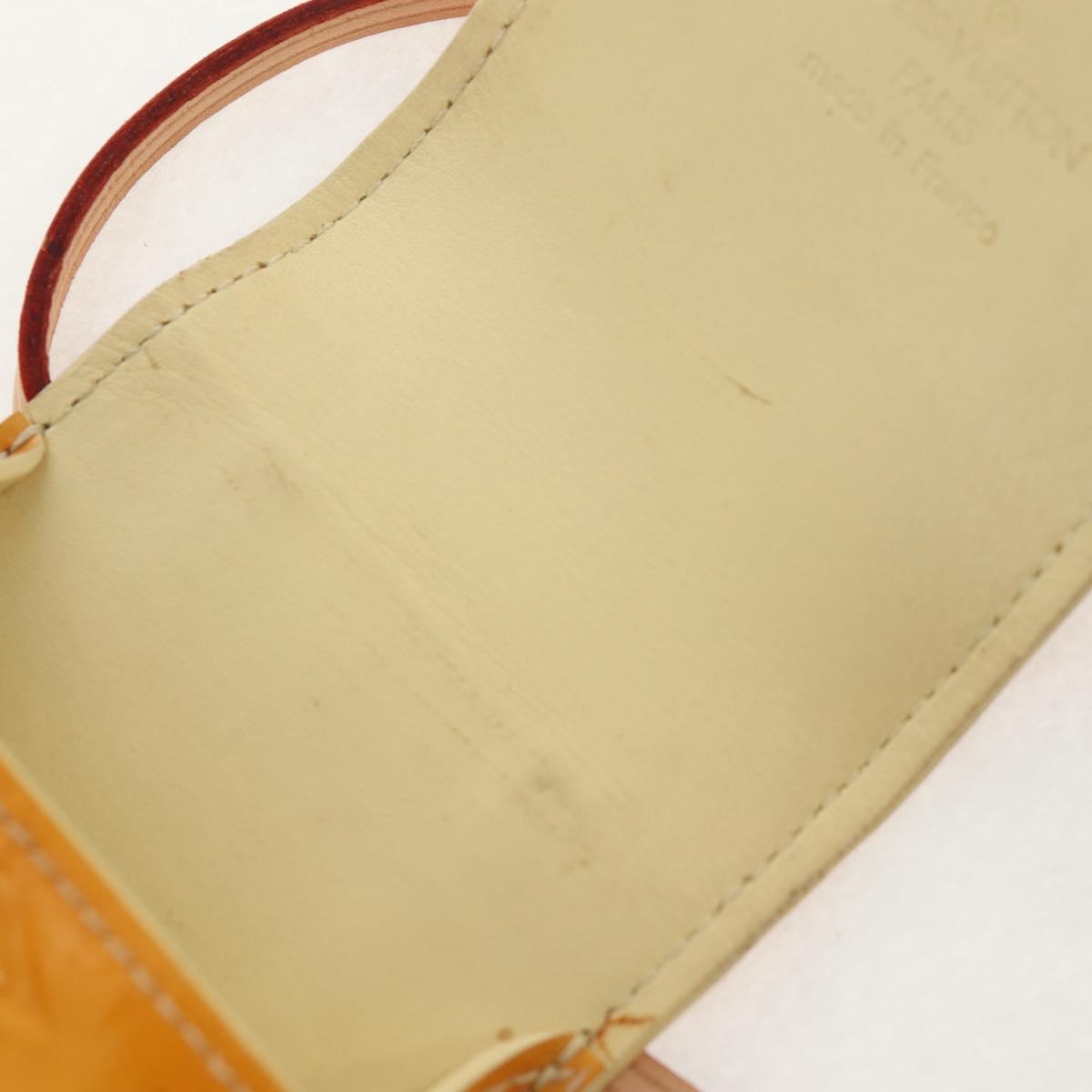 LOUIS VUITTON Monogram Vernis Green Case Lime Yellow M91052 LV Auth BA8521