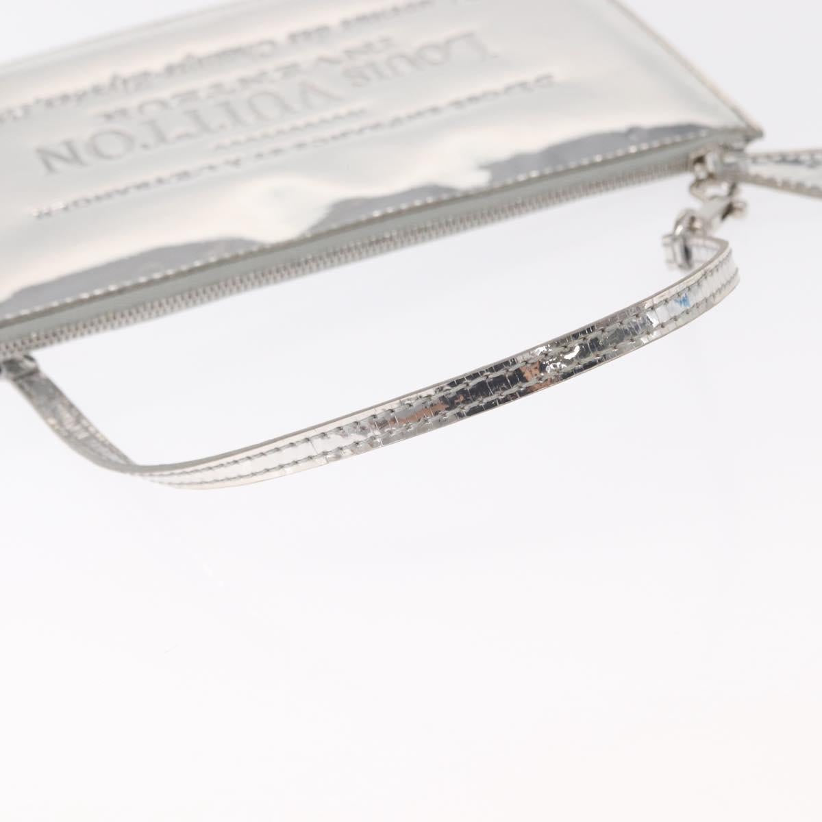 LOUIS VUITTON Monogram Miroir Pochette Platt Pouch Silver M95277 LV Auth BA8522A