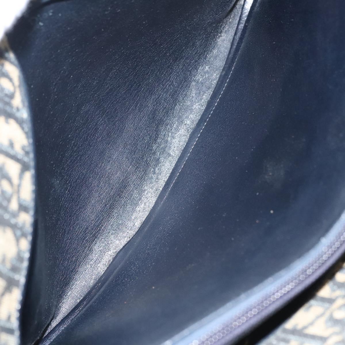 Christian Dior Trotter Canvas Shoulder Bag Navy Auth BA855