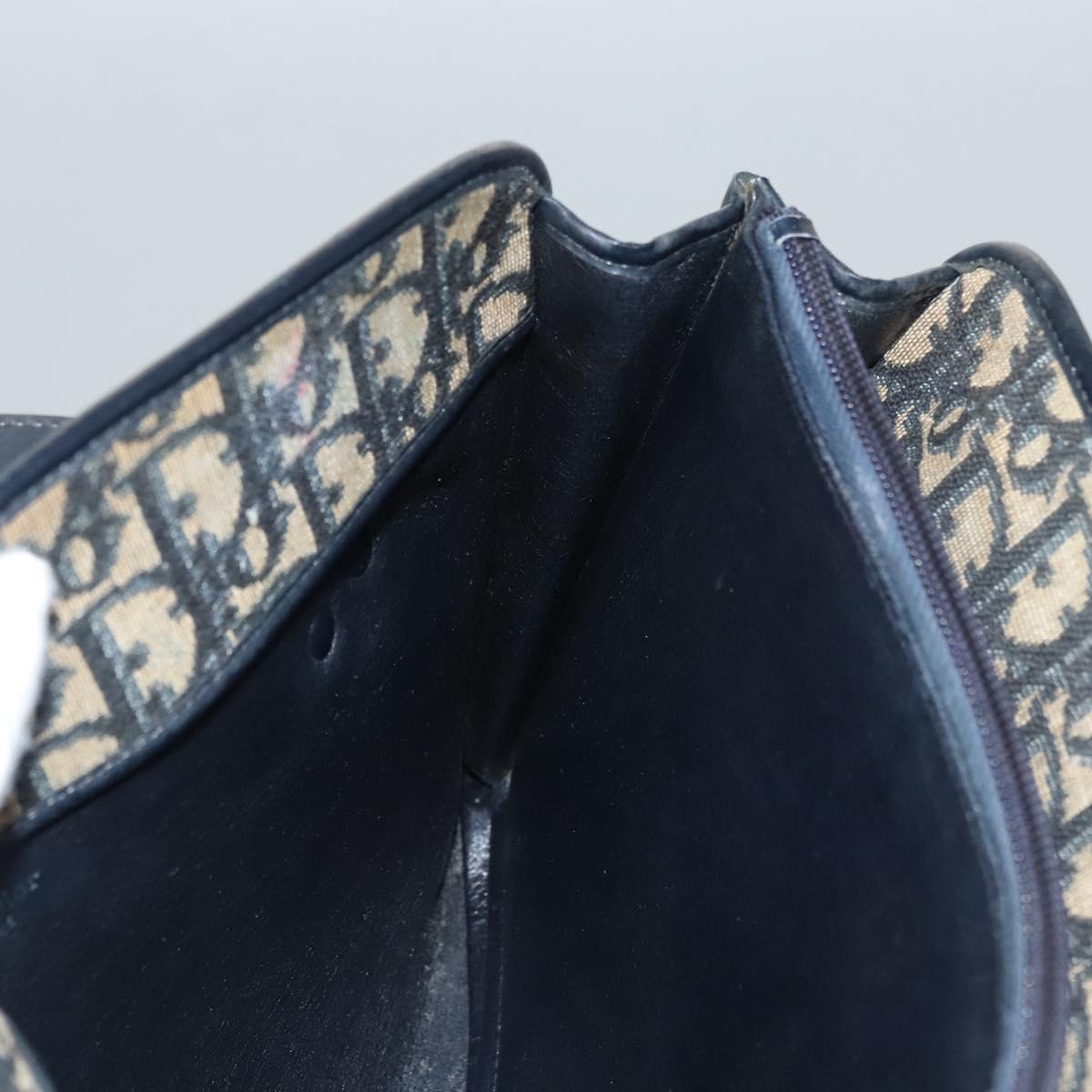 Christian Dior Trotter Canvas Shoulder Bag Navy Auth BA855