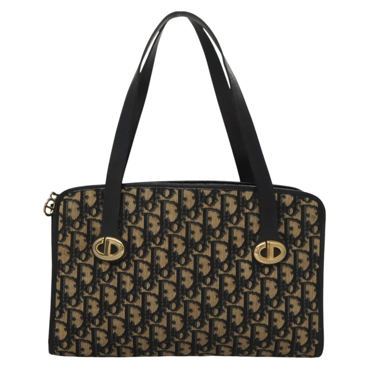 Christian Dior Trotter Canvas Shoulder Bag Navy Auth BA855