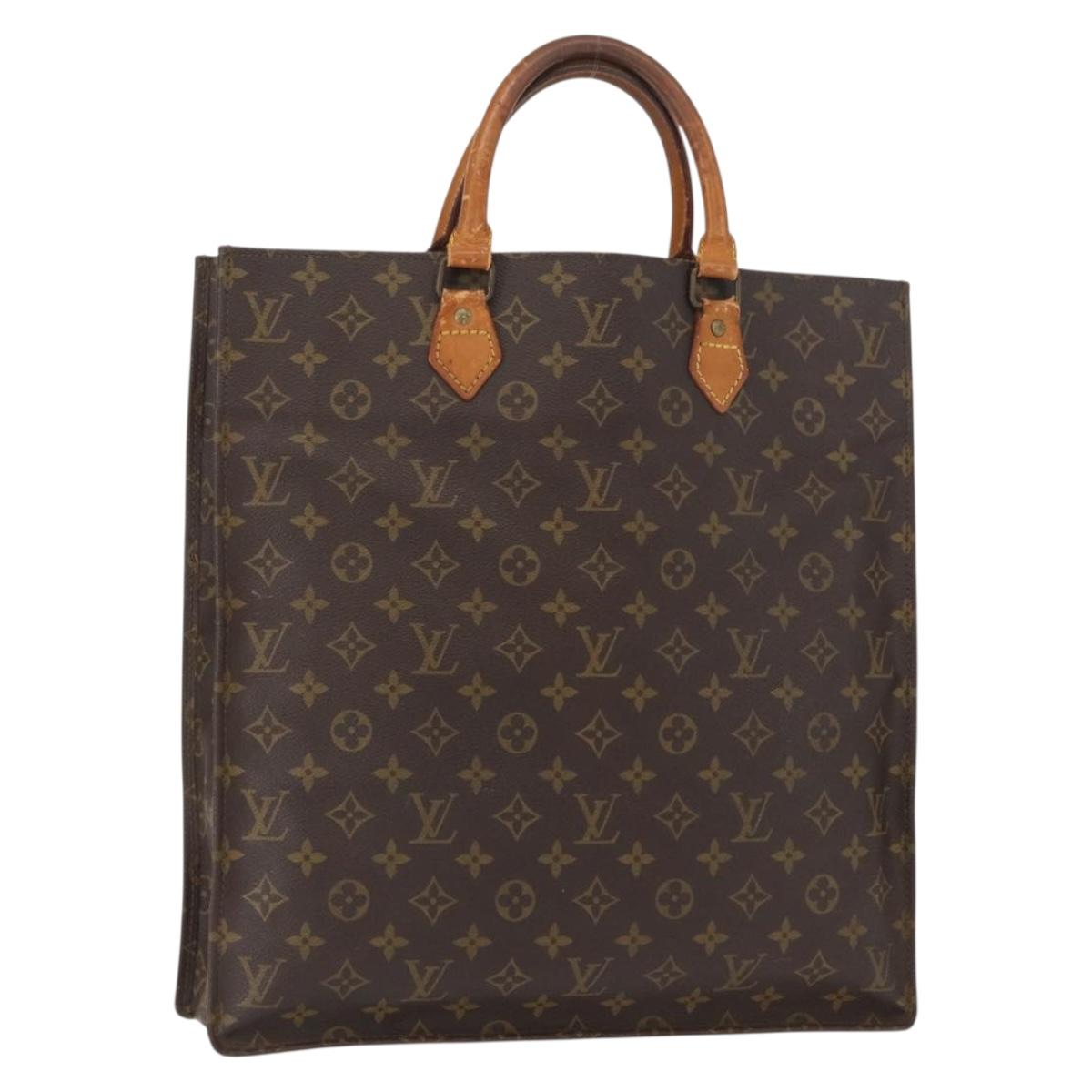 LOUIS VUITTON Monogram Sac Plat Hand Bag M51140 LV Auth BA8570