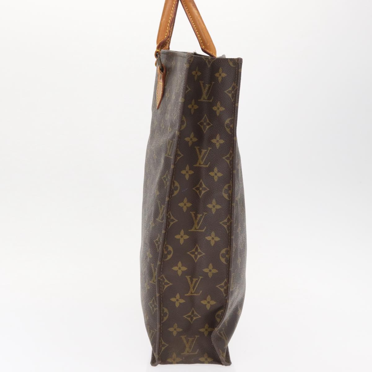 LOUIS VUITTON Monogram Sac Plat Hand Bag M51140 LV Auth BA8570