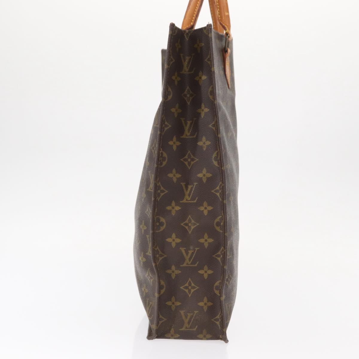 LOUIS VUITTON Monogram Sac Plat Hand Bag M51140 LV Auth BA8570