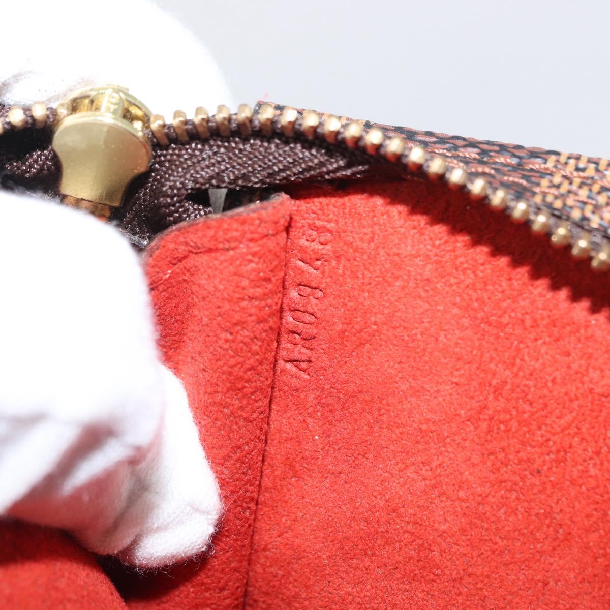 LOUIS VUITTON Damier Ebene Marais Pouch LV Auth BA8576