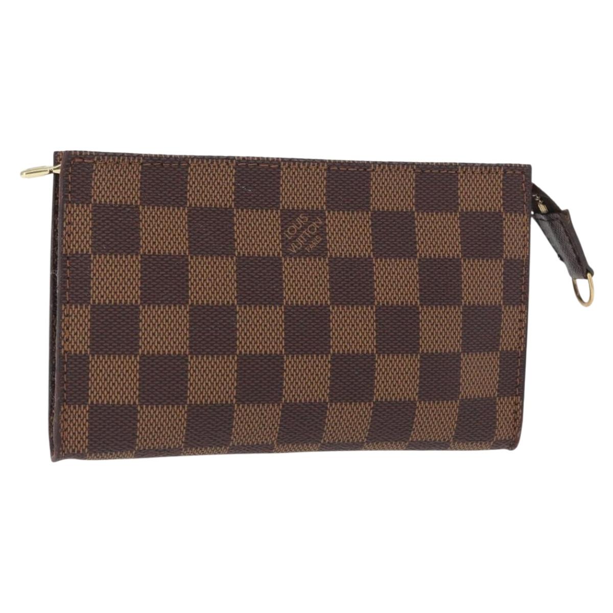 LOUIS VUITTON Damier Ebene Marais Pouch LV Auth BA8576