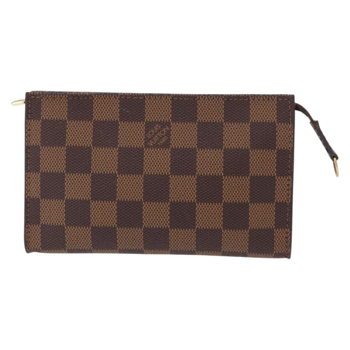LOUIS VUITTON Damier Ebene Marais Pouch LV Auth BA8576