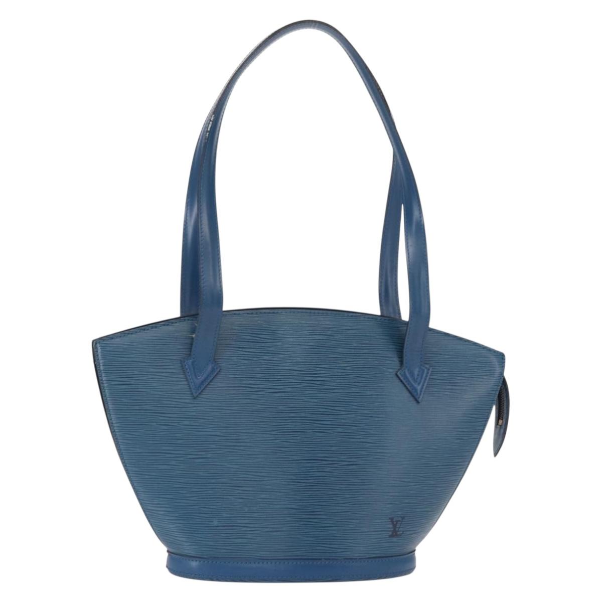 LOUIS VUITTON Epi Saint Jacques Poignees Long Bag Blue M52265 LV Auth BA8582