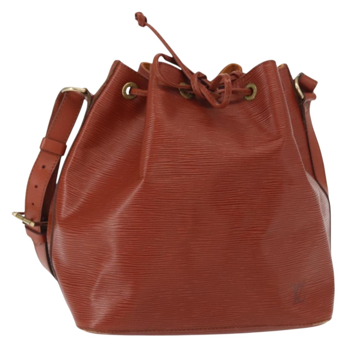 LOUIS VUITTON Epi Petit Noe Shoulder Bag Kenya Brown M44103 LV Auth BA8590