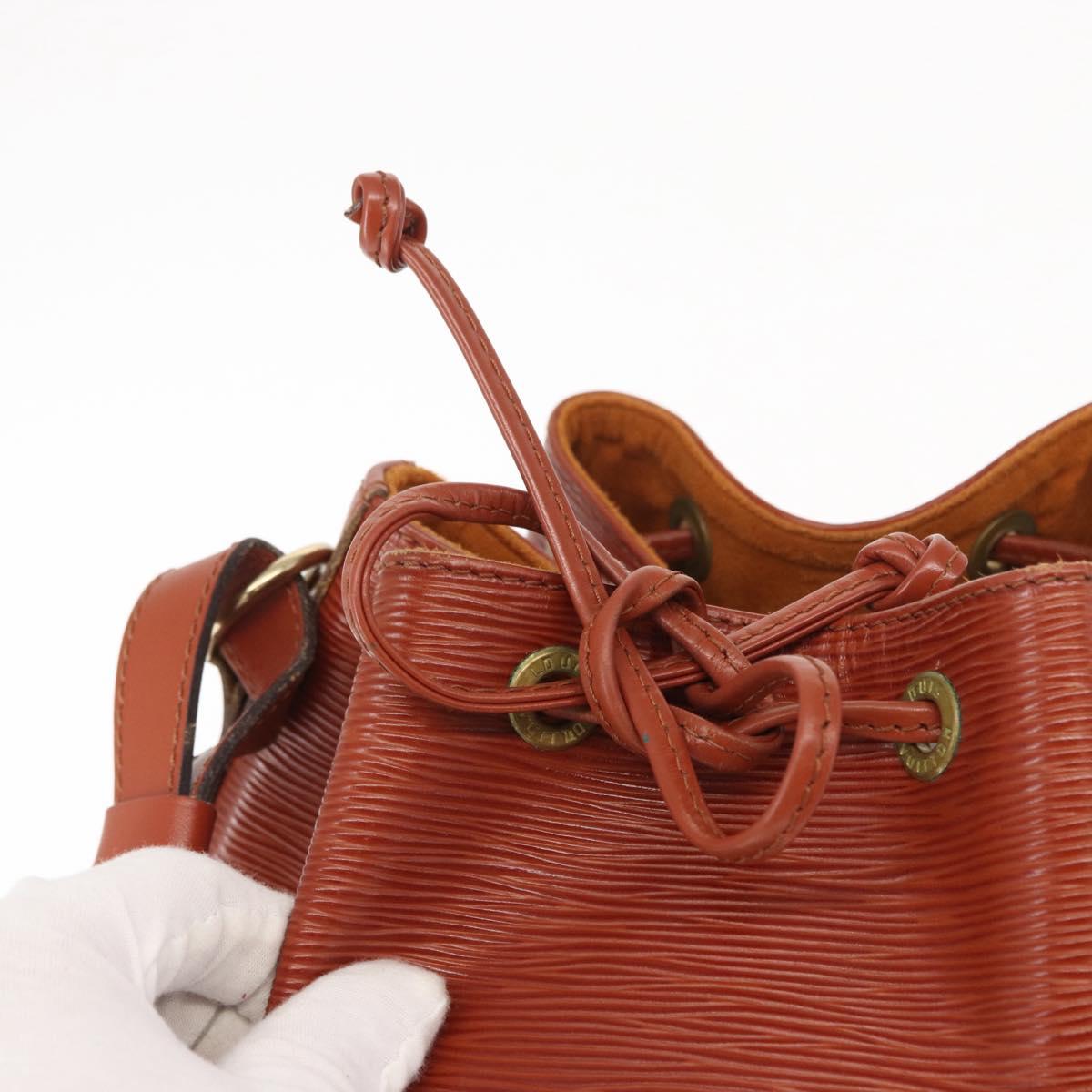 LOUIS VUITTON Epi Petit Noe Shoulder Bag Kenya Brown M44103 LV Auth BA8590