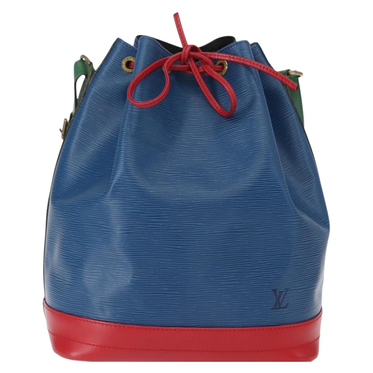 LOUIS VUITTON Epi Tricolor Noe Shoulder Bag Blue Red Green M44082 LV Auth BA8591