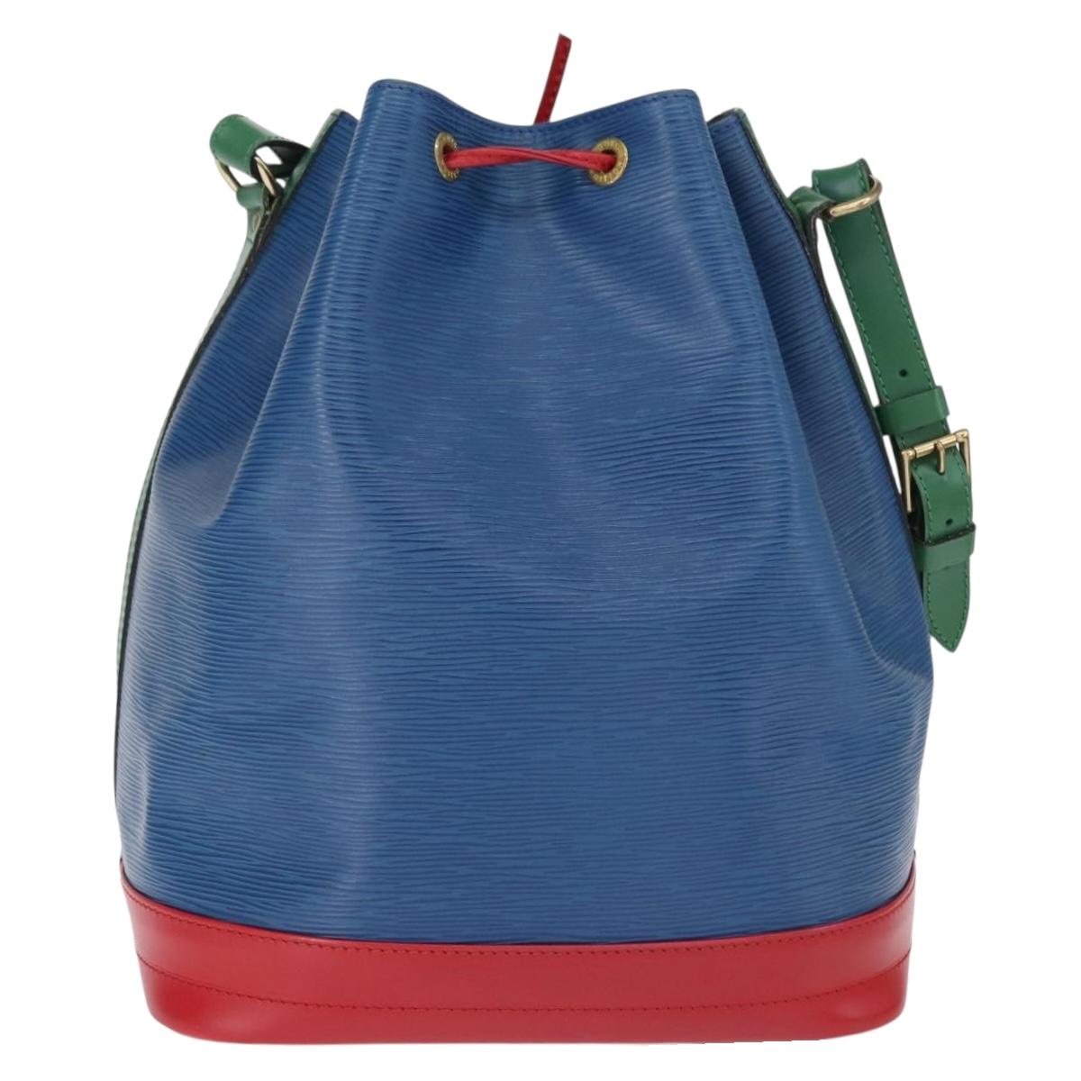 LOUIS VUITTON Epi Tricolor Noe Shoulder Bag Blue Red Green M44082 LV Auth BA8591