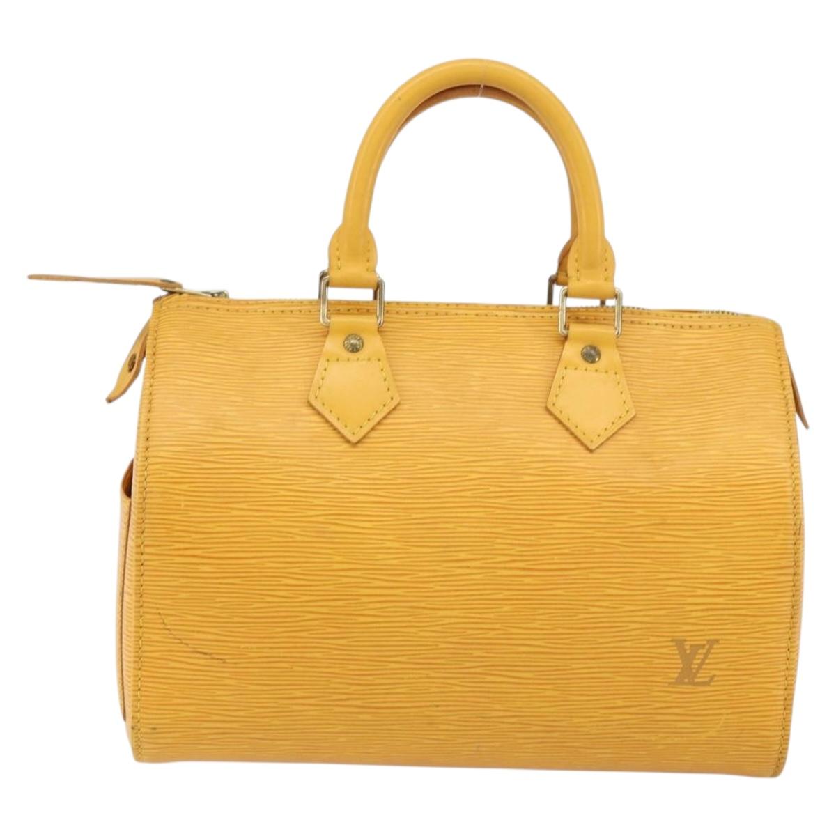 LOUIS VUITTON Epi Speedy 25 Hand Bag Tassili Yellow M43019 LV Auth BA8593