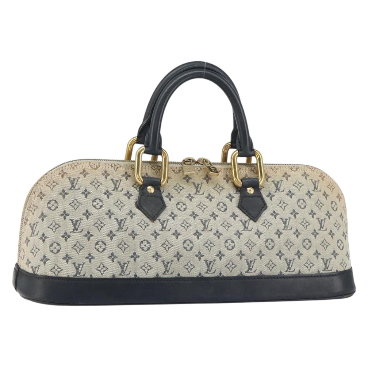 LOUIS VUITTON Monogram Mini Alma Ron Hand Bag Blue M92205 LV Auth BA8595