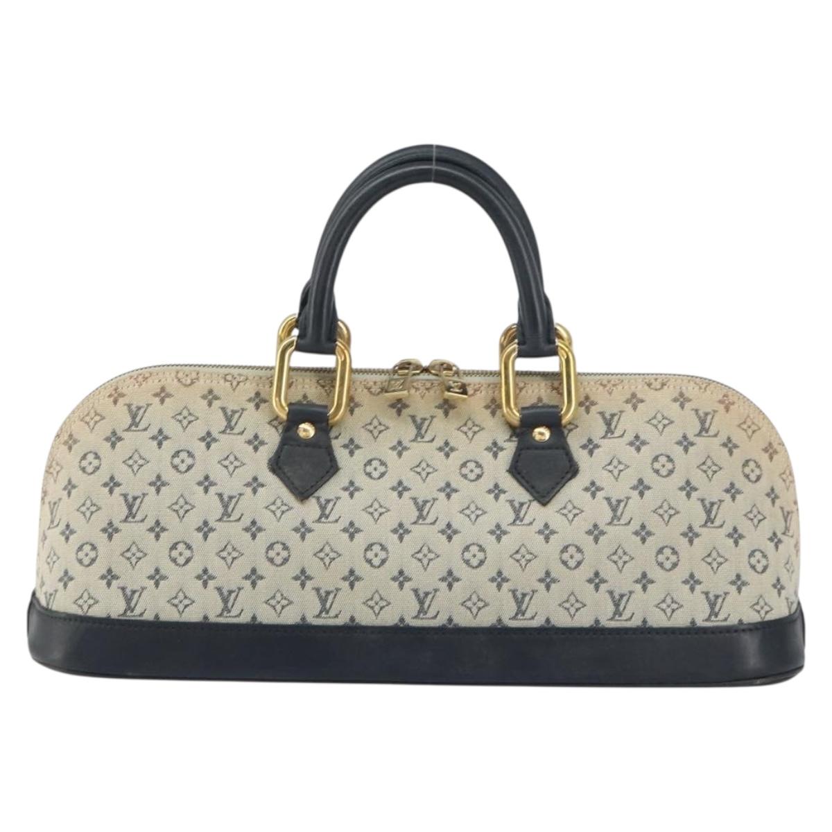 LOUIS VUITTON Monogram Mini Alma Ron Hand Bag Blue M92205 LV Auth BA8595