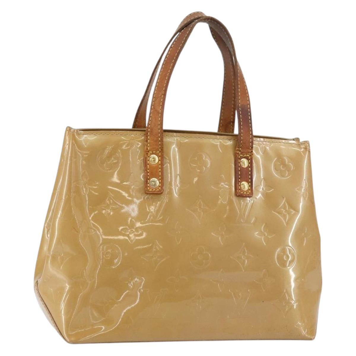 LOUIS VUITTON Monogram Vernis Reade PM Hand Bag Noisette M91334 LV Auth BA8596