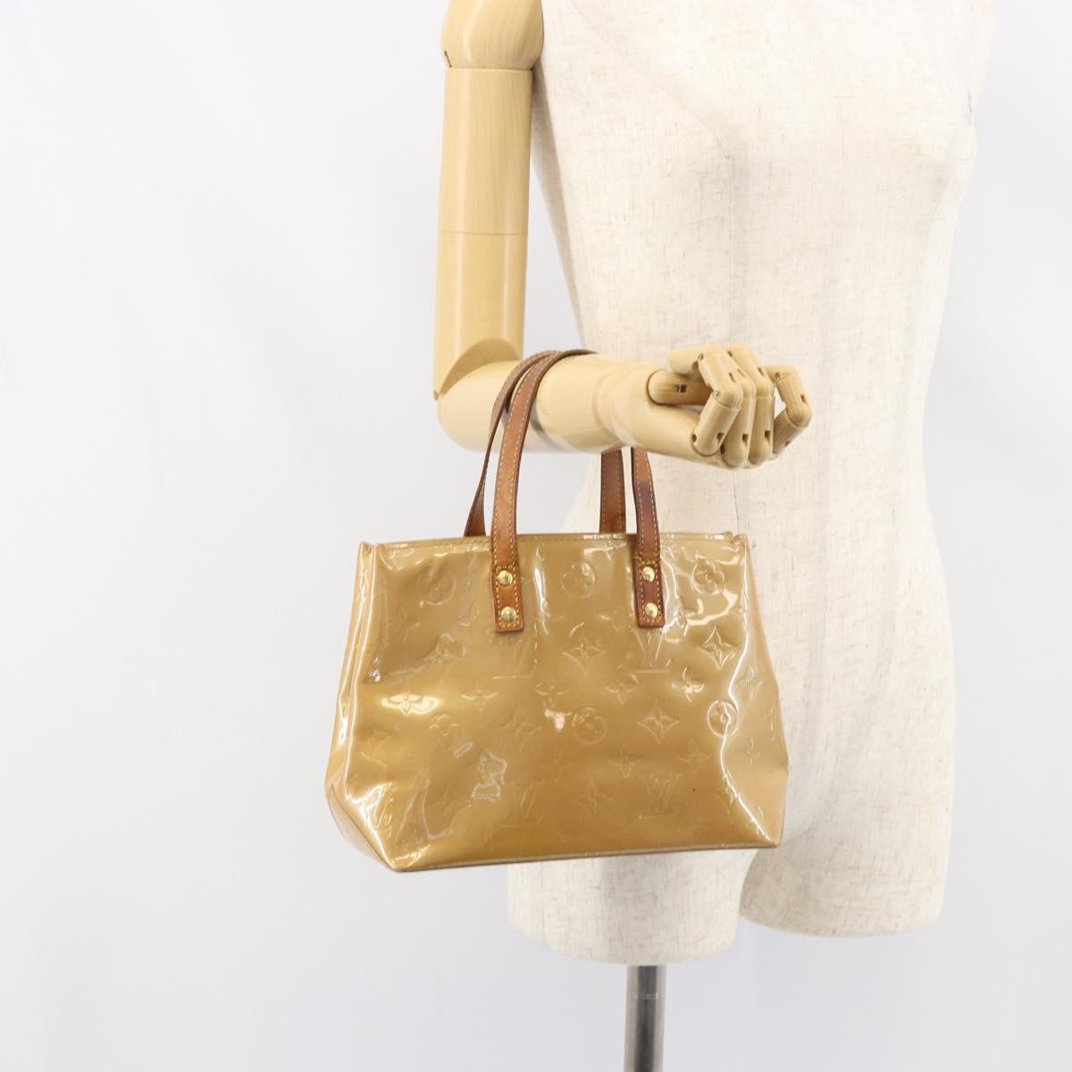 LOUIS VUITTON Monogram Vernis Reade PM Hand Bag Noisette M91334 LV Auth BA8596