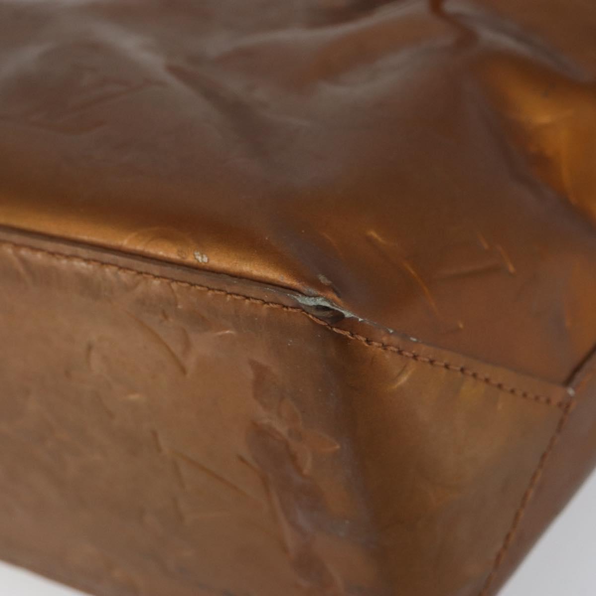 LOUIS VUITTON Monogram Vernis Reade PM Hand Bag Bronze M91146 LV Auth BA8597