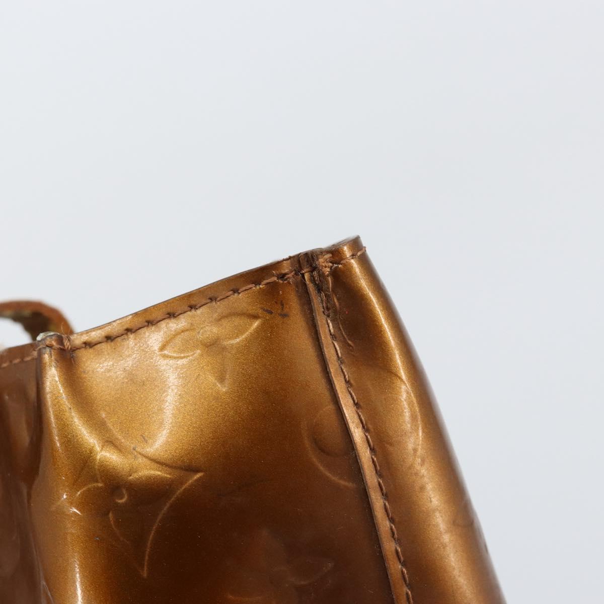 LOUIS VUITTON Monogram Vernis Reade PM Hand Bag Bronze M91146 LV Auth BA8597