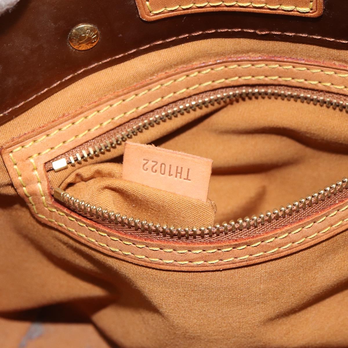 LOUIS VUITTON Monogram Vernis Reade PM Hand Bag Bronze M91146 LV Auth BA8597